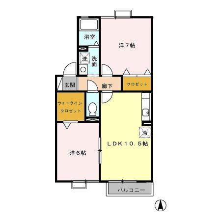 ディアコート　A 間取り図