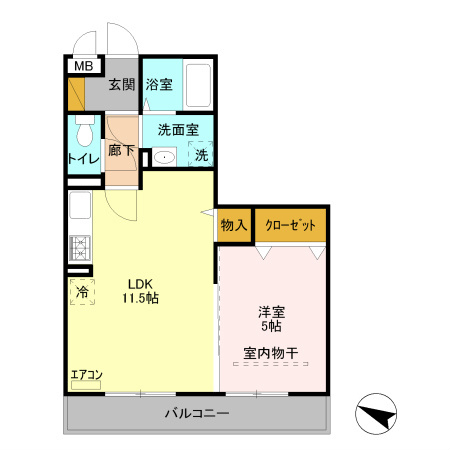 クレアドルーン越谷 間取り図