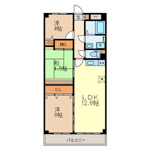 アクシーズグランデ越谷南 間取り図