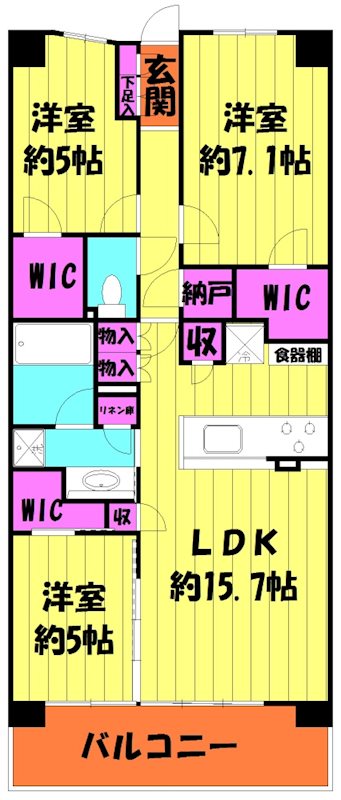 グランセンス越谷レイクタウン 間取り図