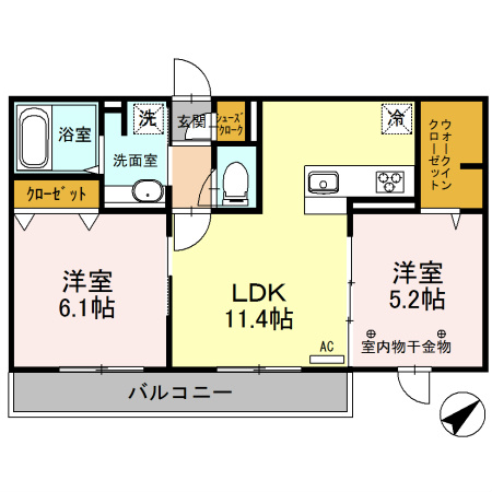 ロイジェントパークスレイクタウンⅢ　H 間取り図