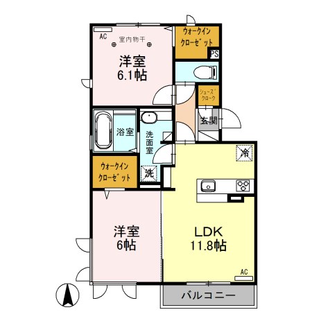 ロイジェントパークスレイクタウンⅡ　F 間取り図