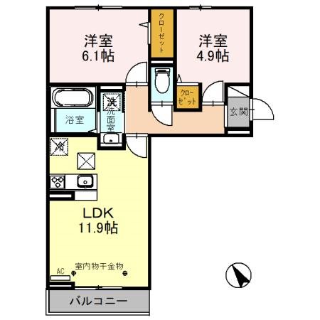 プランドール蒲生南町Ⅱ 間取り図