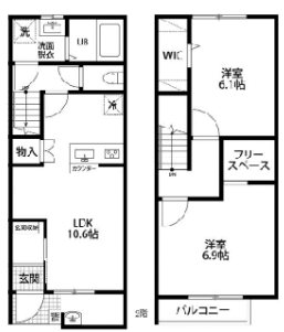 メゾネットパーク大道ⅡA棟 間取り図