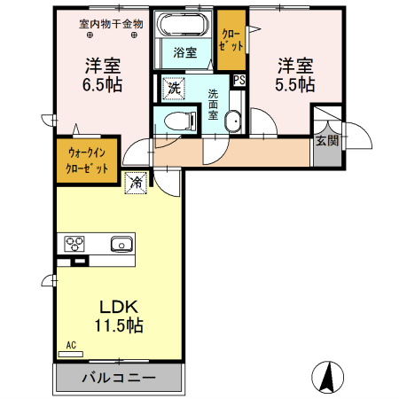 ロイジェントパークスレイクタウンⅢ　Ｇ 間取り図