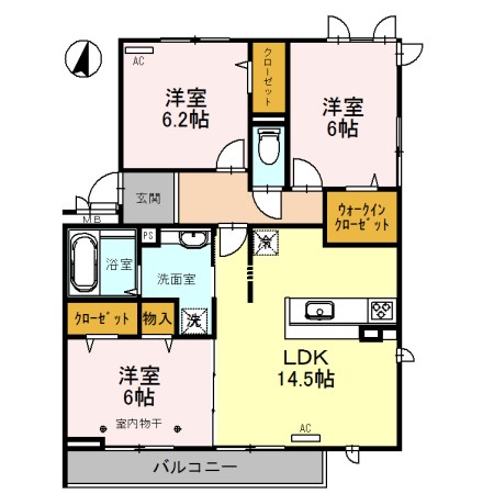ロイジェントパークスレイクタウンⅡ　Ｃ 間取り図