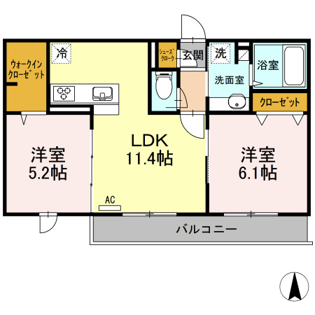 ロイジェントパークスレイクタウンⅢ　D 間取り図