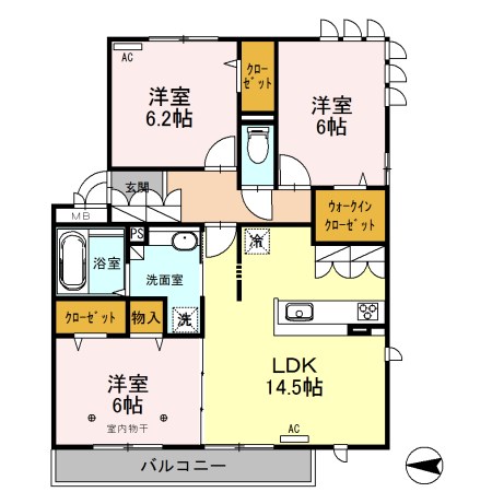 ロイジェントパークスレイクタウンⅢ　N 間取り図