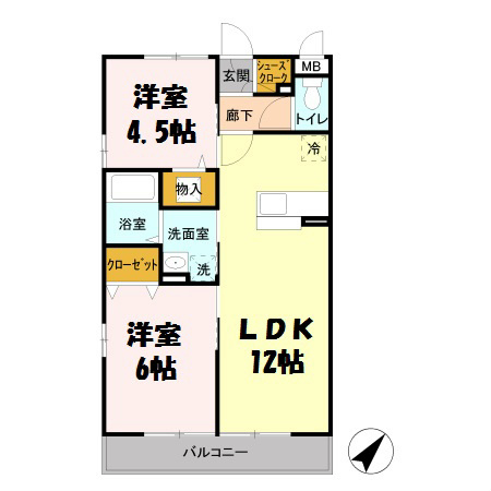 キャッソル嵯峨 間取り図