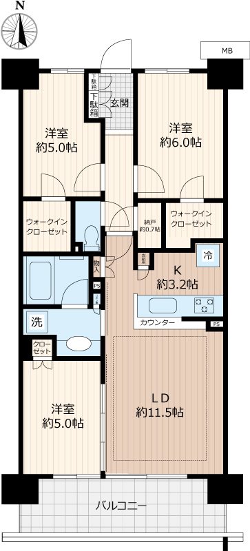 シティテラス越谷レイクタウン 間取り図