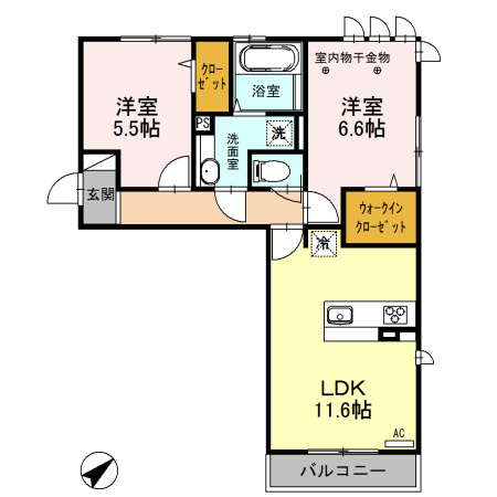 ロイジェントパークスレイクタウンⅢ　H 間取り図