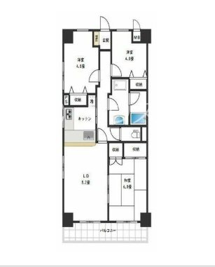 ベルドゥムール越谷茜町 間取り図