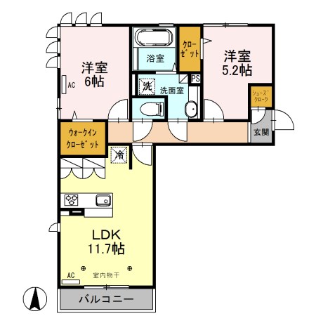 ロイジェントパークスレイクタウンⅢ　O 間取り図