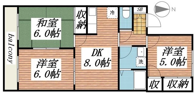 ドミール蒲生A棟 間取り