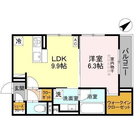 (仮称）D-ROOM中町PJ　Ⅲ 間取り