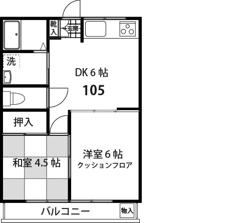 ミノワコーポ  105号室 間取り