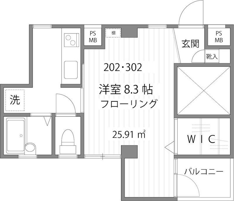 ガーデンパレス早稲田 302号室 間取り