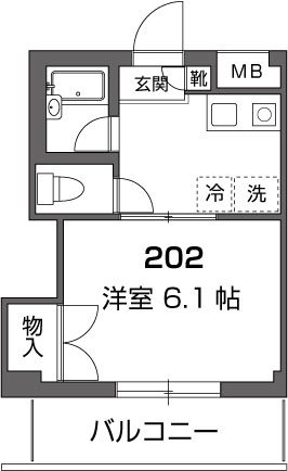 キングスネスト 202号室 間取り