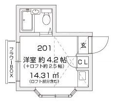 梶ヶ谷スチューデントパレスA 201号室 間取り