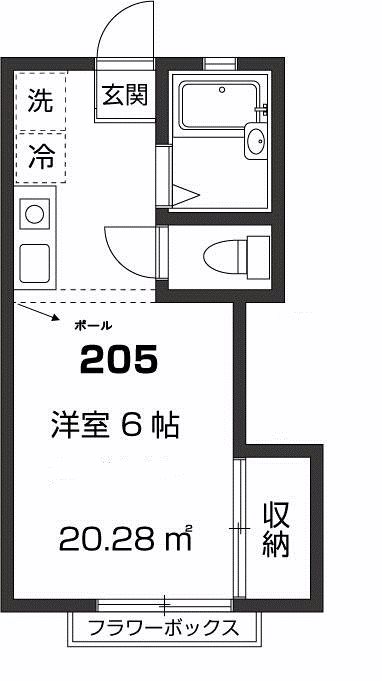 ラベンダーハイツ  205号室 間取り