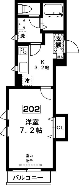 フェリエＫ 202号室 間取り
