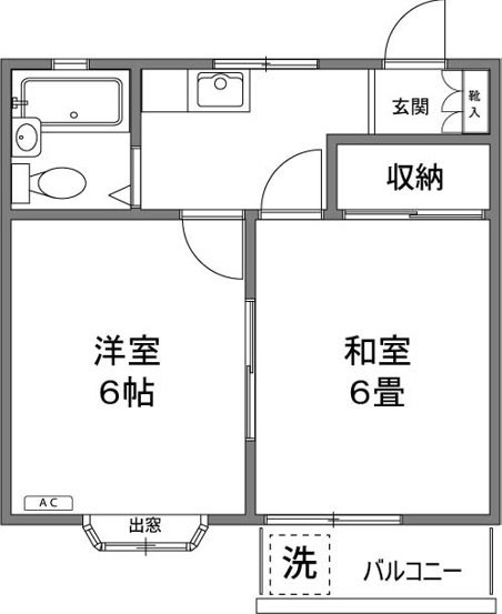 新田宝コーポ 204号室 間取り