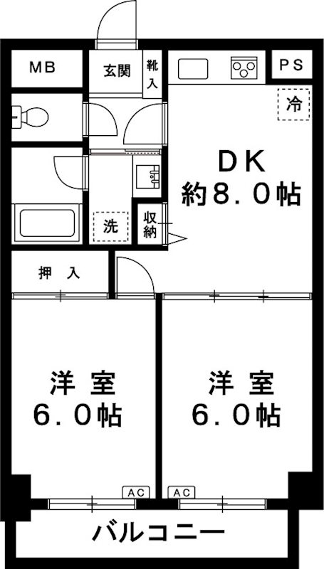 アソシエール千川 206号室 間取り