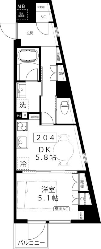 ルーナ　ピィエナ代々木上原 204号室 間取り