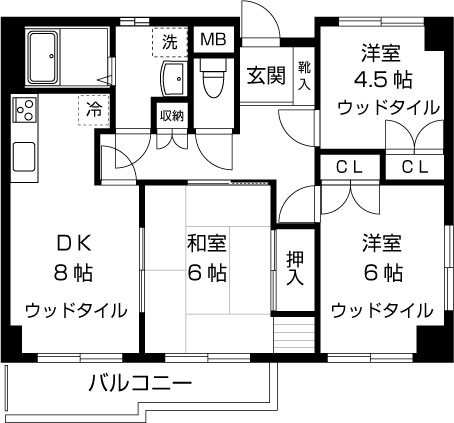 アソシエール深沢 106号室 間取り