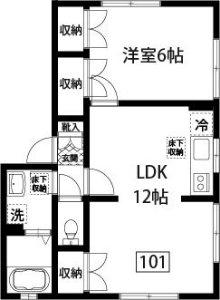 ルミエールMⅡ Ｂ-201号室 間取り