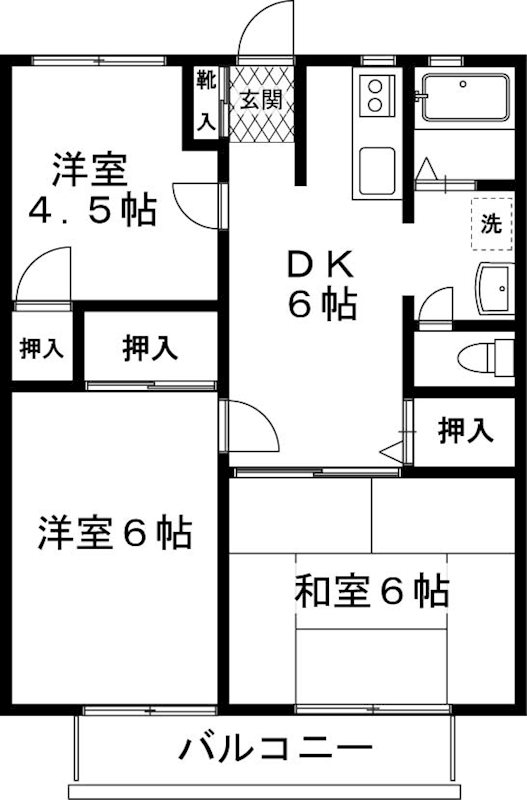 ハイコーポB 202号室 間取り