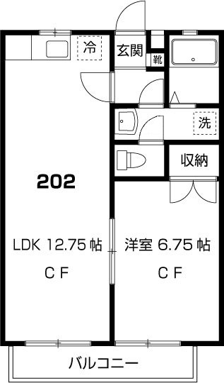 ログリジェール泉台 202号室 間取り