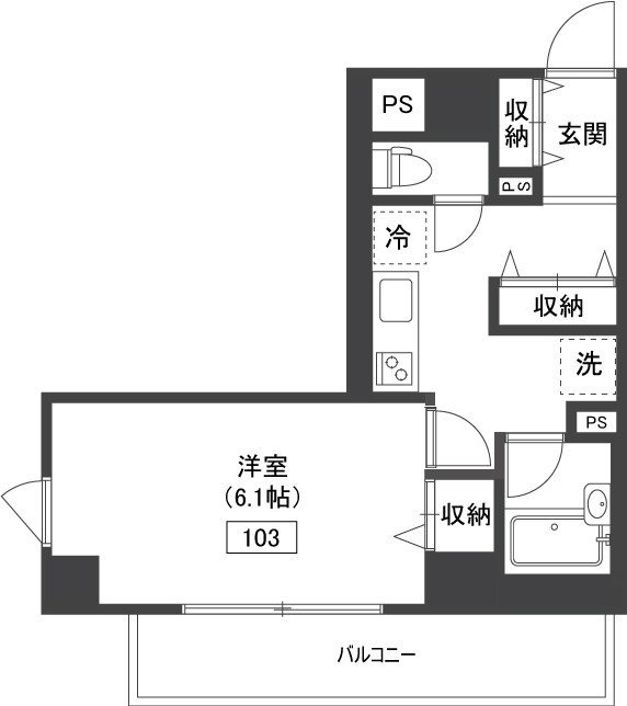 ガーデン代々木上原ＥＡＳＴ 103号室 間取り