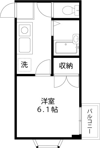 パールハイツ  202号室 間取り