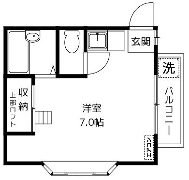 レインボーハイツ 102号室 間取り