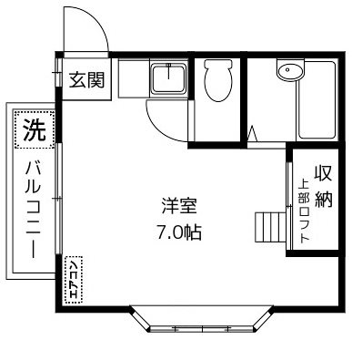 レインボーハイツ 105号室 間取り