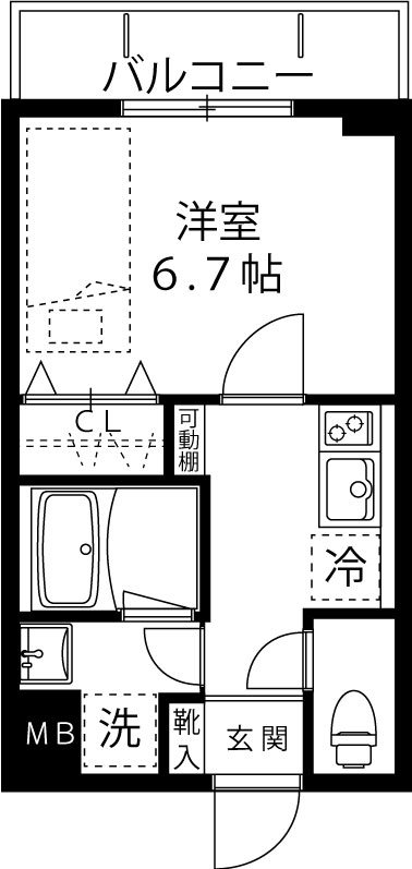 LOC'S SAGINUMA   307号室 間取り