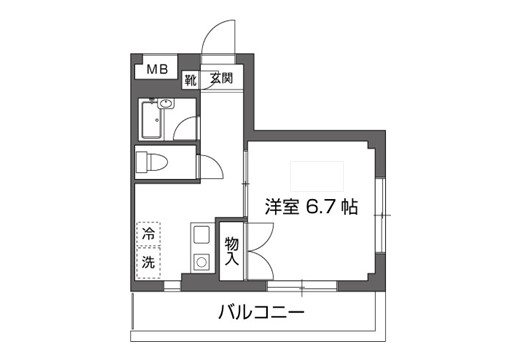 キングスネスト E（206）号室 間取り