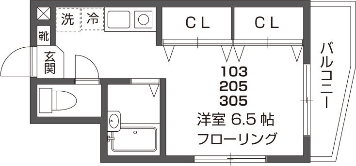 エクセル高輪 305号室 間取り