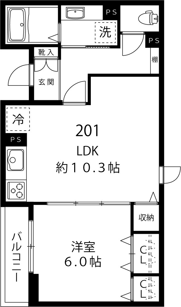 サンエイ烏山ビル 201号室 間取り