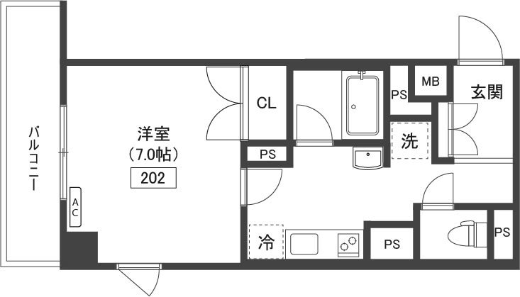 ガーデン代々木上原ＥＡＳＴ 202号室 間取り