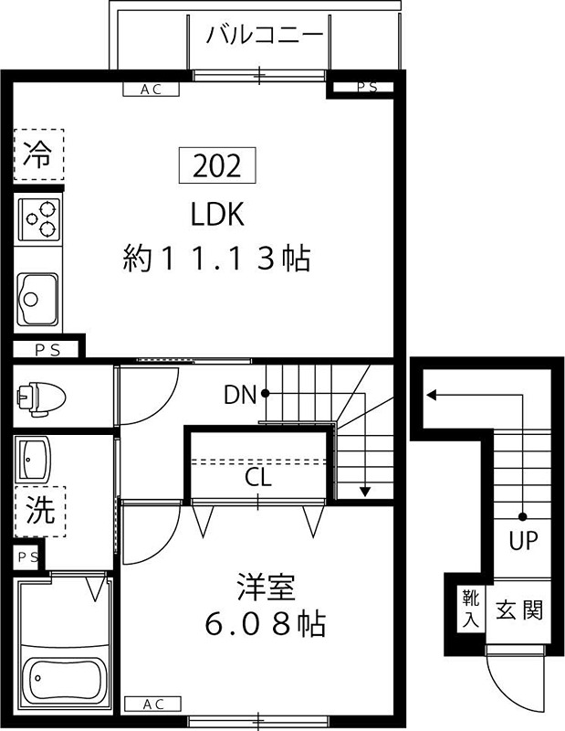 プライムハウス 205号室 間取り