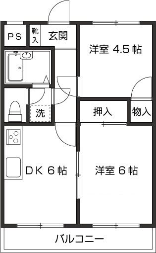 オークハイツＳ棟 103号室 間取り