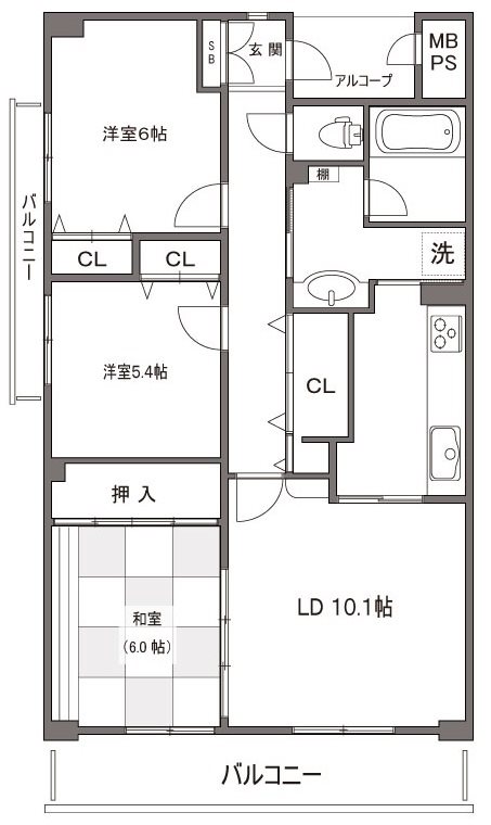 アソシエール中野弐番館 501号室 間取り