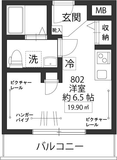 ベルストーク１ 802号室 間取り