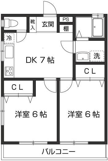 ハイツモクセイ 201号室 間取り