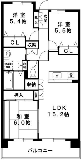 アソシエール西船橋  607号室 間取り