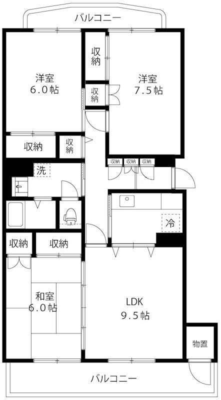 練馬関町第2社宅1号棟 704号室 間取り