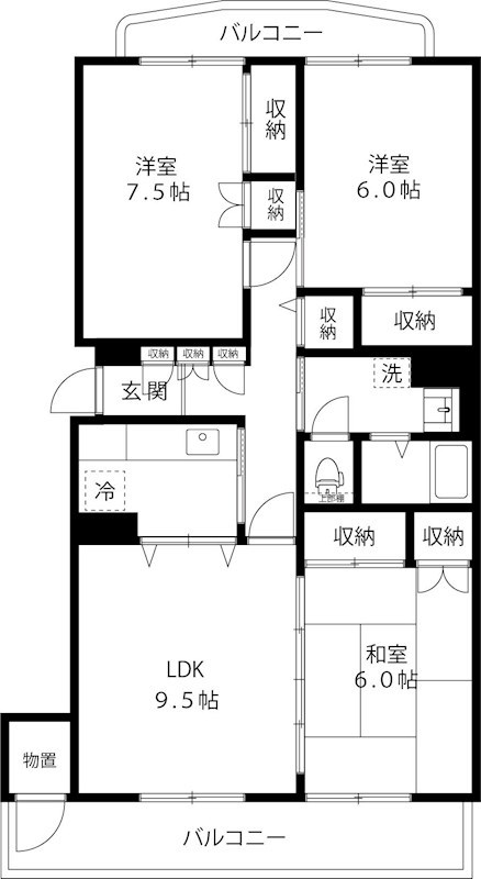 練馬関町第2社宅1号棟 103号室 間取り