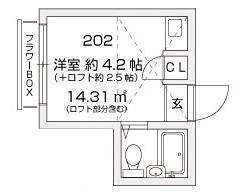 梶ヶ谷スチューデントパレスA 202号室 間取り